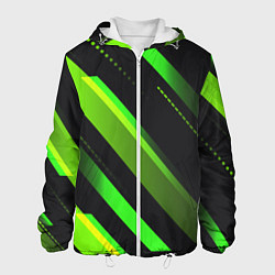 Куртка с капюшоном мужская Color black green, цвет: 3D-белый