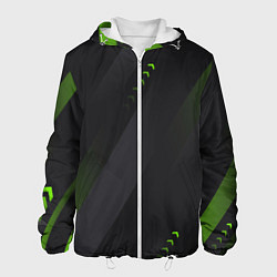 Куртка с капюшоном мужская Color black green, цвет: 3D-белый