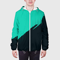 Куртка с капюшоном мужская Color black light blue, цвет: 3D-белый — фото 2