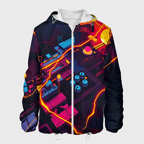 Мужская куртка Техническая абстракция / 3D-Белый – фото 1