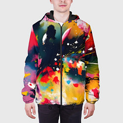Куртка с капюшоном мужская Глубокая абстракция, цвет: 3D-черный — фото 2