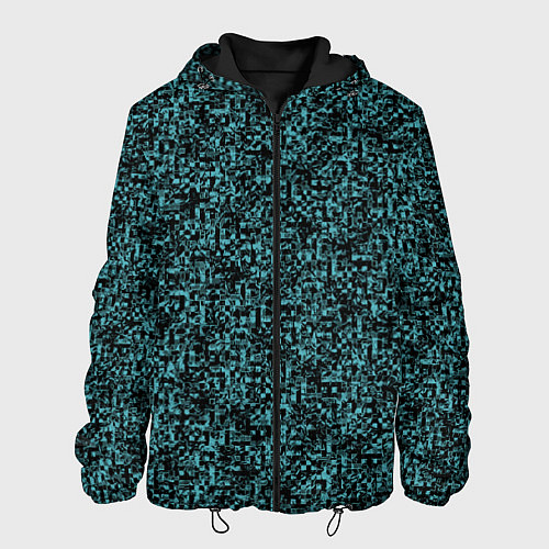 Мужская куртка Чёрным с синим абстрактная текстура / 3D-Черный – фото 1
