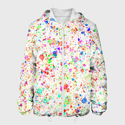 Мужская куртка Белый с разноцветными брызгами