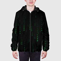 Куртка с капюшоном мужская Color black green, цвет: 3D-черный — фото 2
