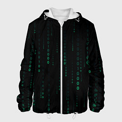 Куртка с капюшоном мужская Color black turquoise, цвет: 3D-белый
