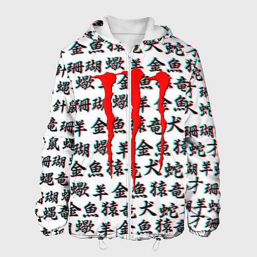 Мужская куртка Monster energy japan glitch / 3D-Белый – фото 1