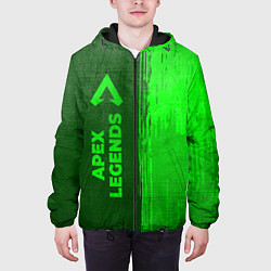 Куртка с капюшоном мужская Apex Legends - green gradient по-вертикали, цвет: 3D-черный — фото 2