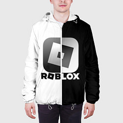 Куртка с капюшоном мужская Роблокс логотип, цвет: 3D-белый — фото 2