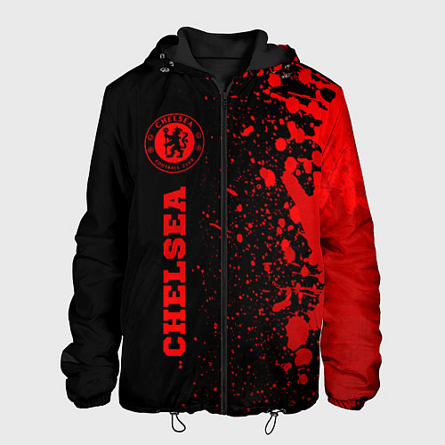 Мужская куртка Chelsea - red gradient по-вертикали / 3D-Черный – фото 1