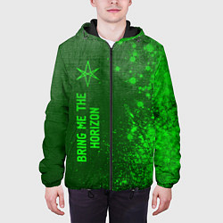 Куртка с капюшоном мужская Bring Me the Horizon - green gradient по-вертикали, цвет: 3D-черный — фото 2