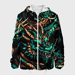 Куртка с капюшоном мужская Японские драконы ирезуми, цвет: 3D-белый