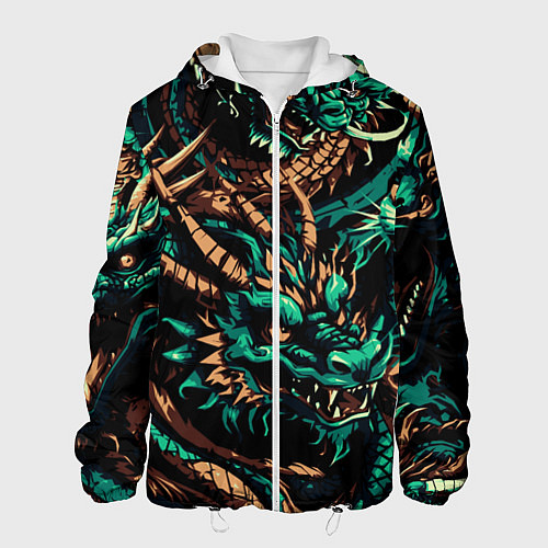 Мужская куртка Японские драконы ирезуми / 3D-Белый – фото 1