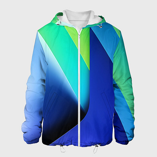 Мужская куртка Color blue green / 3D-Белый – фото 1