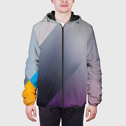 Куртка с капюшоном мужская Color grey with stripes, цвет: 3D-черный — фото 2