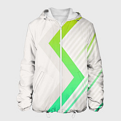 Куртка с капюшоном мужская Color white line green, цвет: 3D-белый