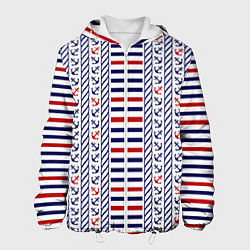 Мужская куртка Полосатый морской орнамент с якорями