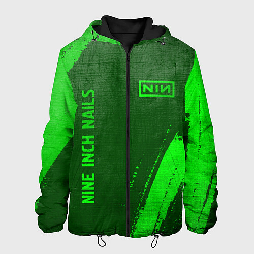 Мужская куртка Nine Inch Nails - green gradient вертикально / 3D-Черный – фото 1
