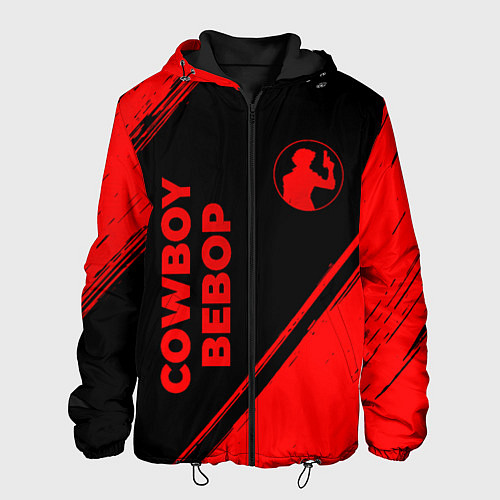 Мужская куртка Cowboy Bebop - red gradient вертикально / 3D-Черный – фото 1