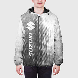 Куртка с капюшоном мужская Suzuki - grey gradient по-вертикали, цвет: 3D-черный — фото 2
