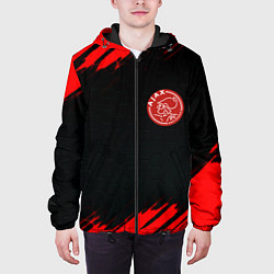 Куртка с капюшоном мужская Ajax красные краски, цвет: 3D-черный — фото 2