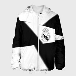 Куртка с капюшоном мужская Real Madrid geometry black, цвет: 3D-белый