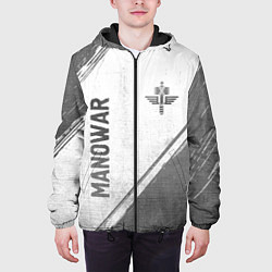 Куртка с капюшоном мужская Manowar - white gradient вертикально, цвет: 3D-черный — фото 2
