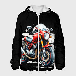 Куртка с капюшоном мужская Red Moto, цвет: 3D-белый