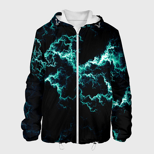 Мужская куртка Lightning light blue glow / 3D-Белый – фото 1