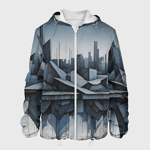Мужская куртка Небоскребы и скалы / 3D-Белый – фото 1