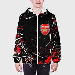 Куртка с капюшоном мужская Арсенал штрихи красок, цвет: 3D-белый — фото 2
