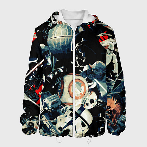 Мужская куртка Звездные войны персонажи / 3D-Белый – фото 1