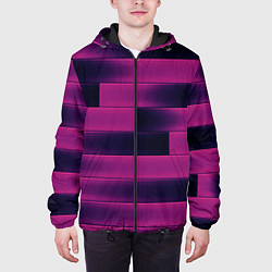 Куртка с капюшоном мужская Color pink square, цвет: 3D-черный — фото 2