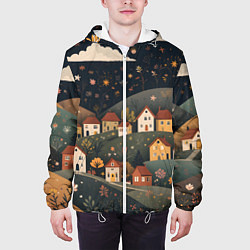 Куртка с капюшоном мужская Сказочный городок, цвет: 3D-белый — фото 2
