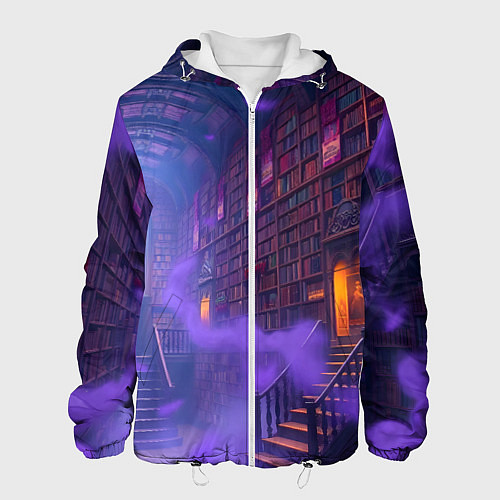 Мужская куртка Таинственная библиотека / 3D-Белый – фото 1