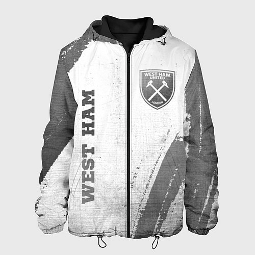 Мужская куртка West Ham - white gradient вертикально / 3D-Черный – фото 1
