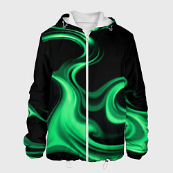 Куртка с капюшоном мужская Color green smoke, цвет: 3D-белый