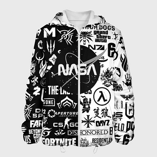 Мужская куртка Nasa логотипы игр / 3D-Белый – фото 1