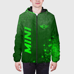 Куртка с капюшоном мужская Mini - green gradient вертикально, цвет: 3D-черный — фото 2
