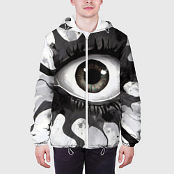 Куртка с капюшоном мужская Глаз и щупальца - психоделика, цвет: 3D-белый — фото 2