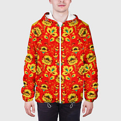 Куртка с капюшоном мужская Традиционный русский узор, цвет: 3D-белый — фото 2