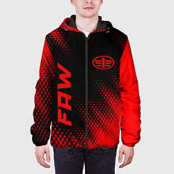 Куртка с капюшоном мужская FAW - red gradient вертикально, цвет: 3D-черный — фото 2