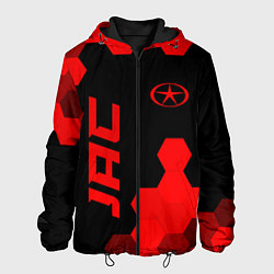 Куртка с капюшоном мужская JAC - red gradient вертикально, цвет: 3D-черный