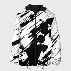 Куртка с капюшоном мужская Брызги и штрихи черной краски, цвет: 3D-черный