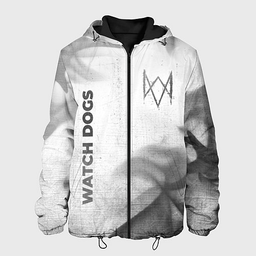 Мужская куртка Watch Dogs - white gradient вертикально / 3D-Черный – фото 1