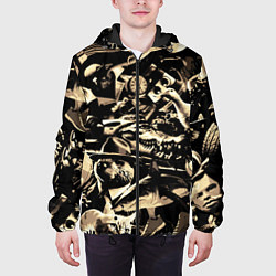 Куртка с капюшоном мужская Итальянские мемы с животными, цвет: 3D-черный — фото 2