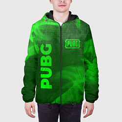 Куртка с капюшоном мужская PUBG - green gradient вертикально, цвет: 3D-черный — фото 2