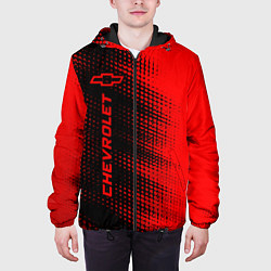 Куртка с капюшоном мужская Chevrolet - red gradient по-вертикали, цвет: 3D-черный — фото 2