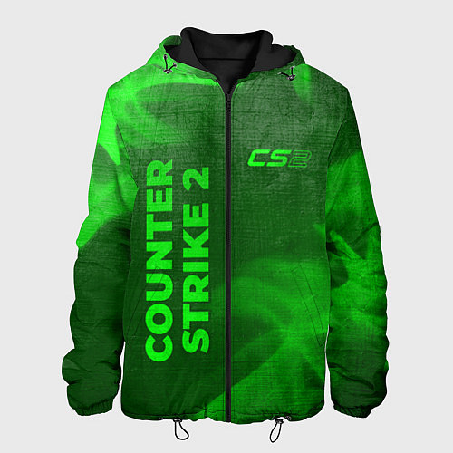 Мужская куртка Counter Strike 2 - green gradient вертикально / 3D-Черный – фото 1