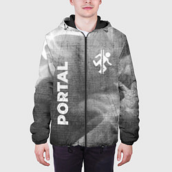 Куртка с капюшоном мужская Portal - grey gradient вертикально, цвет: 3D-черный — фото 2