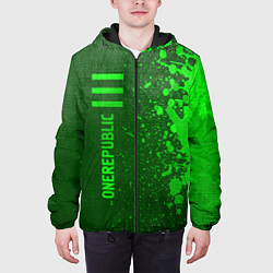 Куртка с капюшоном мужская OneRepublic - green gradient по-вертикали, цвет: 3D-черный — фото 2